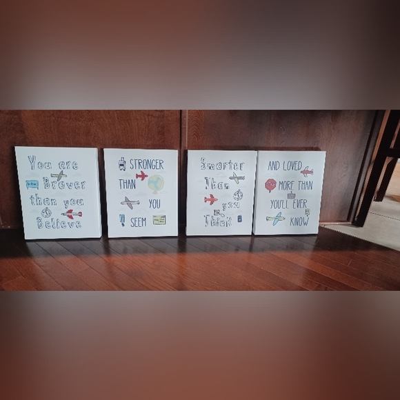 Baby/kids/nursery room decor canvas panels set of 4 - Picture 8 of 8